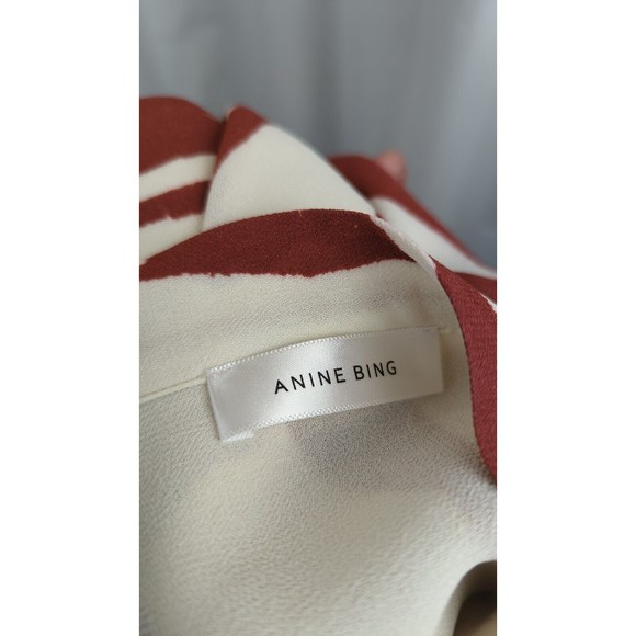 ANINE BING Lucky Zebra Wrap Skirt Midi Ruffle White Brown Tribal Travel XS - Picture 6 of 10